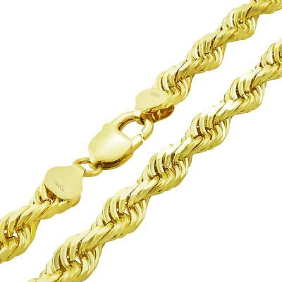Pre-owned Nuragold 10k Yellow Gold 9mm Rope Diamond Cut Italian Chain Pendant Mens Necklace 30"