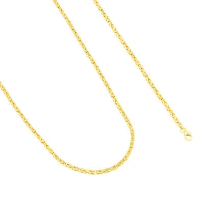 Pre-owned Nuragold Real 10k Yellow Gold Mens 2.5mm Byzantine Chain Square Link Pendant Necklace 26"