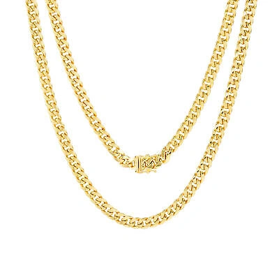 Pre-owned Nuragold 14k Yellow Gold Mens 5.5mm Miami Cuban Link Chain Italian Necklace Box Clasp 22"