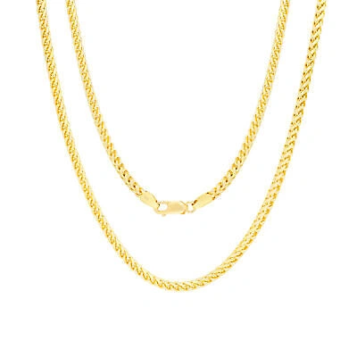 Pre-owned Nuragold 14k Yellow Gold Solid 3.5mm Mens Franco Wheat Diamond Cut Necklace Chain 22"