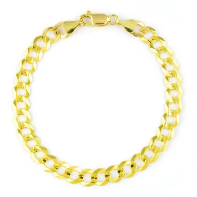Pre-owned Nuragold 14k Yellow Gold 6.5mm Mens Cuban Link Curb Chain Bracelet Italian Made 9"