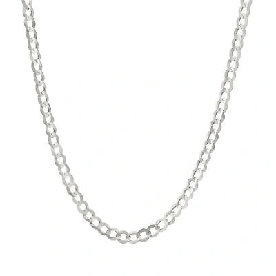 Pre-owned Nuragold Solid 14k White Gold 5mm Cuban Curb Chain Link Mens Necklace Italian Made 30"