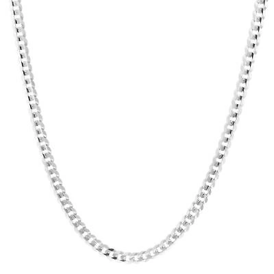 Pre-owned Nuragold Solid 14k White Gold 4mm Cuban Curb Chain Link Mens Necklace Italian Made 28"