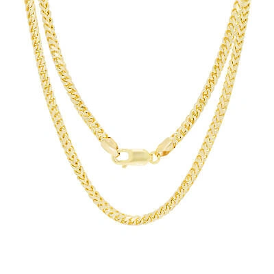 Pre-owned Nuragold 10k Yellow Gold Solid 4mm Mens Diamond Cut Franco Spiga Wheat Chain Necklace 28"