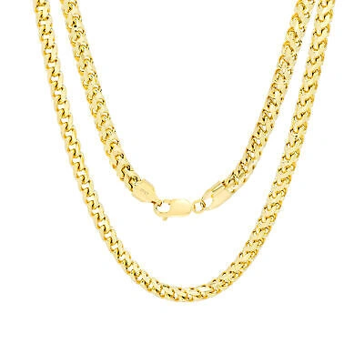 Pre-owned Nuragold 10k Yellow Gold Solid 5mm Mens Diamond Cut Franco Spiga Wheat Chain Necklace 26"