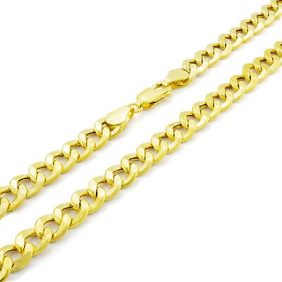 Pre-owned Nuragold 10k Yellow Gold 6.5mm Mens Curb Cuban Italian Link Chain Pendant Necklace 28"