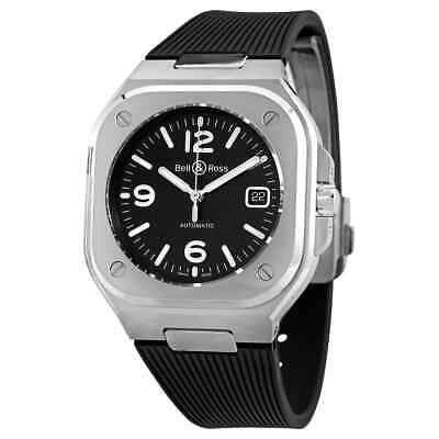 Pre-owned Bell And Ross Automatic Black Dial Men's Watch Br05a-bl-st/srb