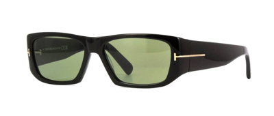 Pre-owned Tom Ford Andres-02 Ft 0986 Shiny Black/green (01n) Sunglasses