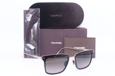 Pre-owned Tom Ford Tf 831 01k Havden Black Gradient Authentic Titanium Sunglass 54-20 In Gray