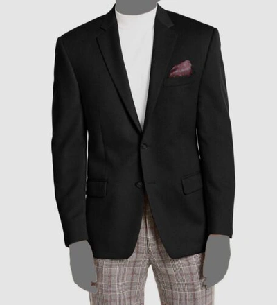 Pre-owned Lauren Ralph Lauren $450 Ralph Lauren Men's Black Wool Silk Cashmere Sport Coat Suit Jacket Size 40s