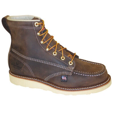 Pre-owned Thorogood Mens Wedges Brown Leather Non-safety Boots 6in Toe