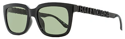 Pre-owned Balenciaga Rectangular Sunglasses Bb0108s 001 Black 56mm 0108 In Green