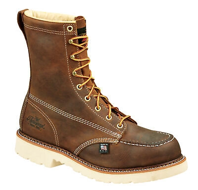 Pre-owned Thorogood Mens Crazy Horse American Heritage St 8in Leather Work Boots