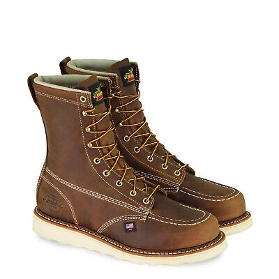 Pre-owned Thorogood 8in Wedge Mens Crazyhorse Leather Heritage Work Boots In Crazy Horse