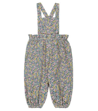 Bonpoint Baby Papaye Floral Dungarees In Fl Encre