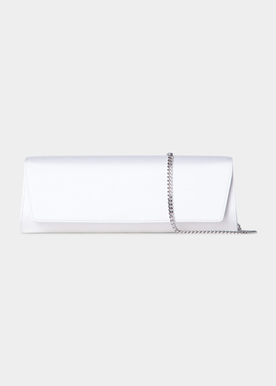 Akris Anouk Envelope Satin Clutch Bag In White