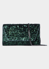 Akris Anouk Small Sequins Clutch Bag In Bottle Mettalic
