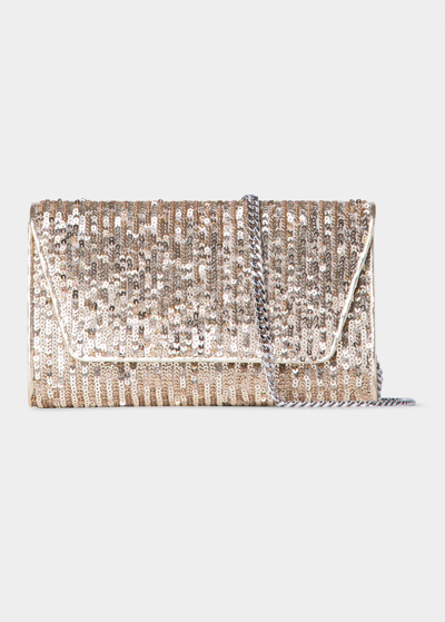 Akris Anouk Small Sequin Clutch Bag In Gold