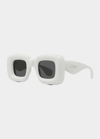 Loewe Inflated Oversized Square-frame Acetate Sunglasses In Gryo/smk