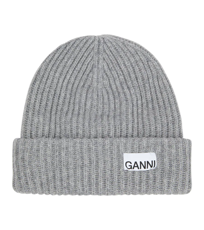 Ganni Ribbed-knit Wool-blend Beanie