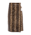 Ganni Snake Print Wrap Midi Skirt In Snake Starfish In Snake Starfish