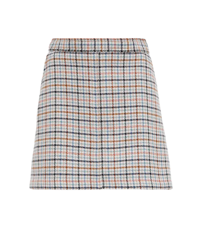 See By Chloé Embroidered Wool Blend Mini Skirt Checked See By Chloe Donna 38 In Multicolour