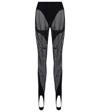 Wolford X Mugler Mesh-panelled Stirrup Leggings In Black