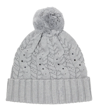 Toni Sailer Lissy Wool Beanie With Swarovski Crystals In Graphite