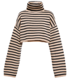 THE FRANKIE SHOP ATHINA TURTLENECK CROPPED WOOL-BLEND SWEATER