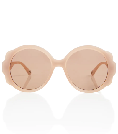 Chloé Mirtha Round Sunglasses In Beige