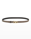 Ferragamo Reversible Gancini Calfskin Leather Belt In Caraway Seed/gold