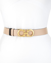 FERRAGAMO GANCINI-BUCKLE REVERSIBLE LEATHER BELT