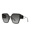 Dior Oversized Geometric Injection Plastic Sunglasses In Black/grey