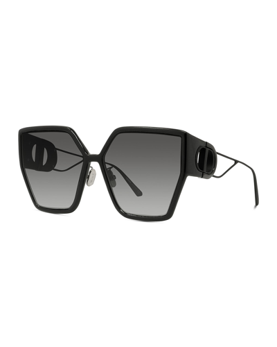 Dior Oversized Geometric Injection Plastic Sunglasses In Black / Smoke