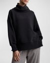 Varley Milton Rib-knit Turtleneck Sweatshirt In Black