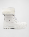 Ugg Adirondack Patent Lace-up Winter Booties In White