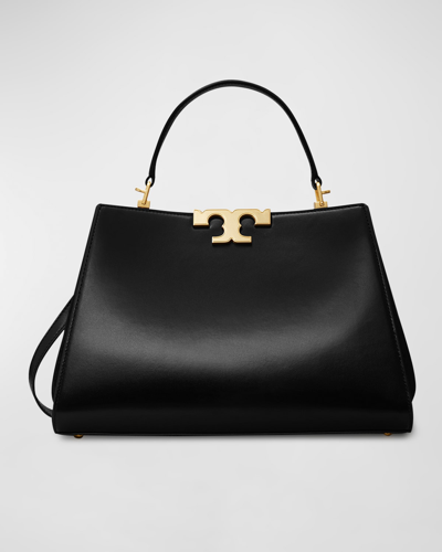 Tory Burch Eleanor Calf Leather Satchel Bag In Black