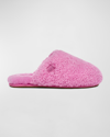 Ugg Maxi Curly Shearling Slide Slippers In Pink Jasmine