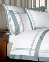 Signoria Firenze Sinfonia 400 Thread Count Queen Flat Sheet In White/wilton Blue