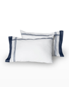 Signoria Firenze 400-thread Count Cotton King Pillowcases, Set Of 2 In White/dark Blue