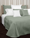 Signoria Firenze Letizia Quilted King Coverlet In Silver Sage