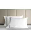 Signoria Firenze Granduca 600 Thread Count Pillowcases In White/dark Blue