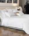 Signoria Firenze Granduca 600 Thread Count King Duvet Cover In White/taupe