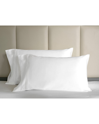 Signoria Firenze Granduca 600 Thread Count Pillowcases In White/white