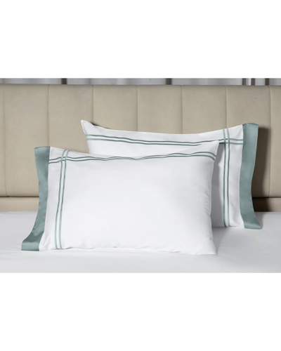 Signoria Firenze 400-thread Count Cotton Standard Pillowcases, Set Of 2 In White/wilton Blue