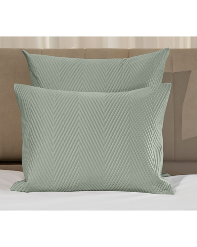 Signoria Firenze Letizia Knife Edge Quilted Sham In Silver Sage