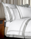 Signoria Firenze Sinfonia 400 Thread Count King Flat Sheet In White/silver Moon