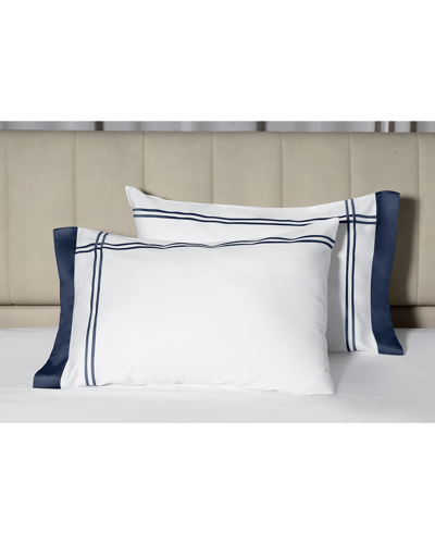 Signoria Firenze Sinfonia Pillowcases, Set Of 2 In White/dark Blue