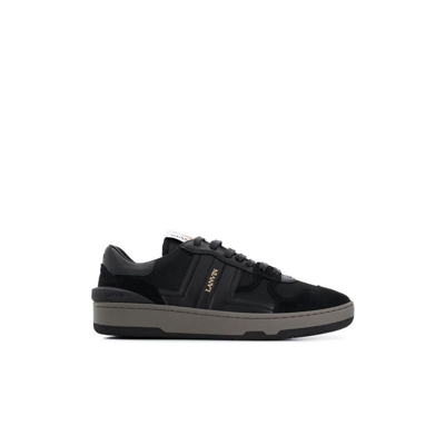 Lanvin Black Leather Clay Low Sneakers