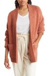 Barefoot Dreams Cozychic™ Directional Ribbed Cardigan In Cinnamon